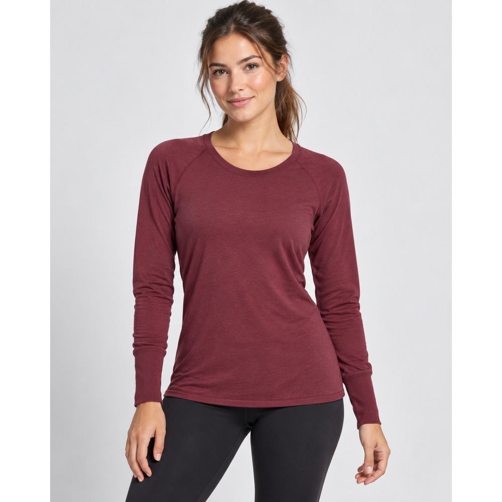 Lululemon Womens Burgundy Pima Cotton Merino Wool Crewneck Sweater Size L